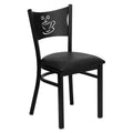 Black Metal Restaurant Chair with Black Vinyl Seat O792