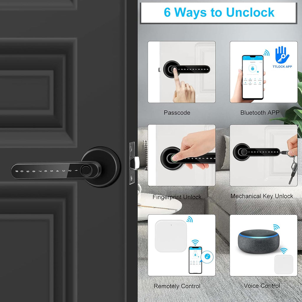 Smart Lever Door Lock with Handle Q947746