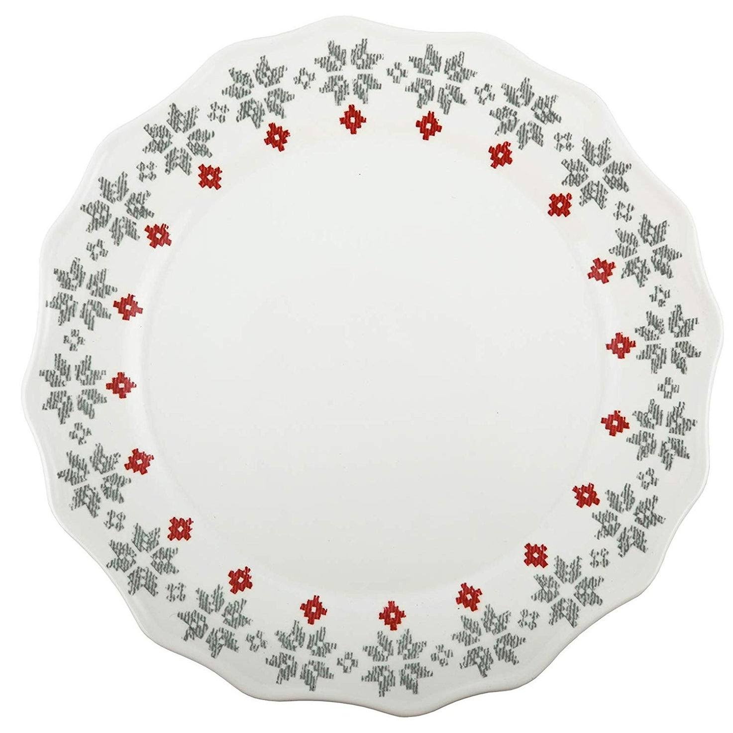 36-Piece 100% Melamine Salad Plates Christmas Collection-Grey Holly Shatter-Proof Chip-Resistant G201