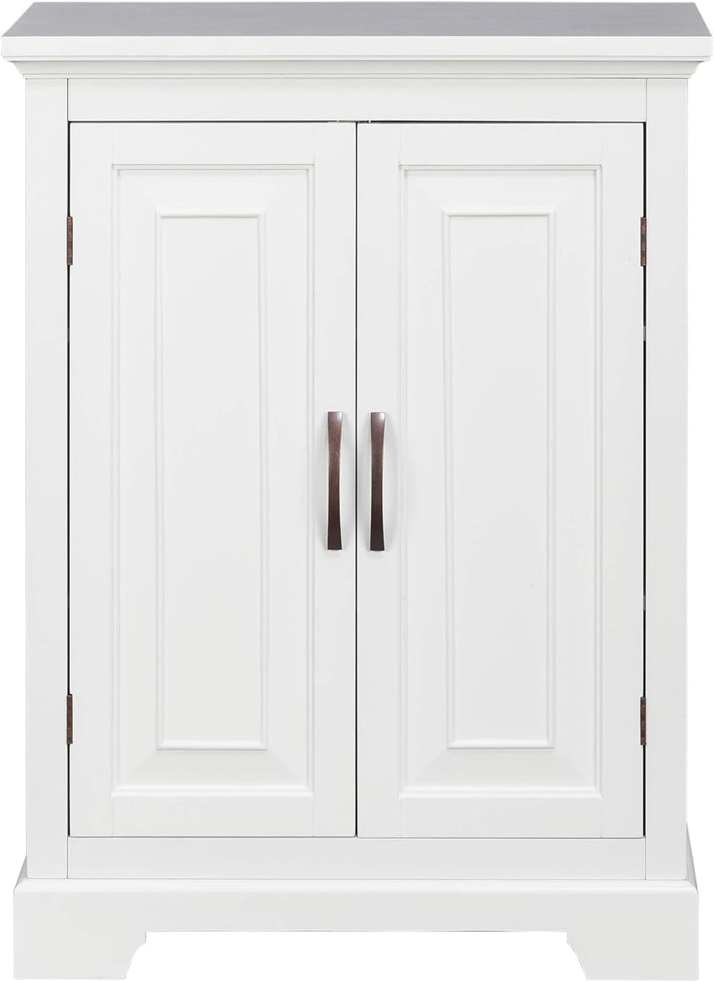White Freestanding Floor Cabinet with 2 Doors 2 Adjustable Inner Shelves P5788
