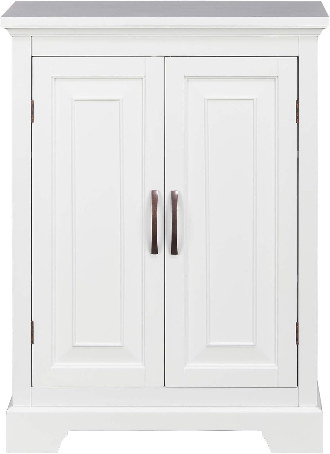 White Freestanding Floor Cabinet with 2 Doors 2 Adjustable Inner Shelves P5788