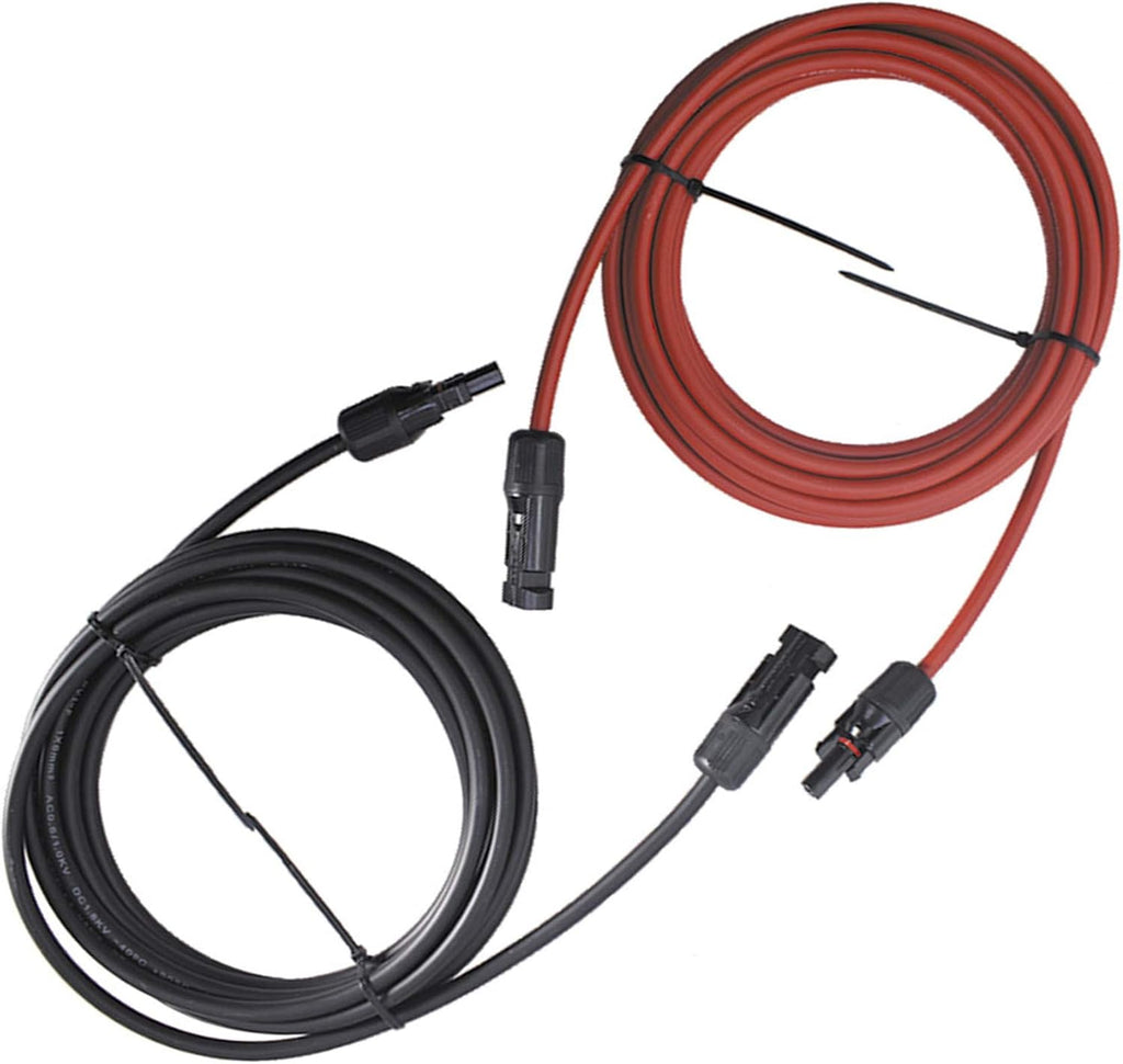 Black + Red 10 Gauge Solar Panel Extension Cable with Connector Pack of 2 A75327