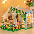 Dollhouse Miniature with Flower Shop, DIY Wooden Crafts Christmas Kit G48248