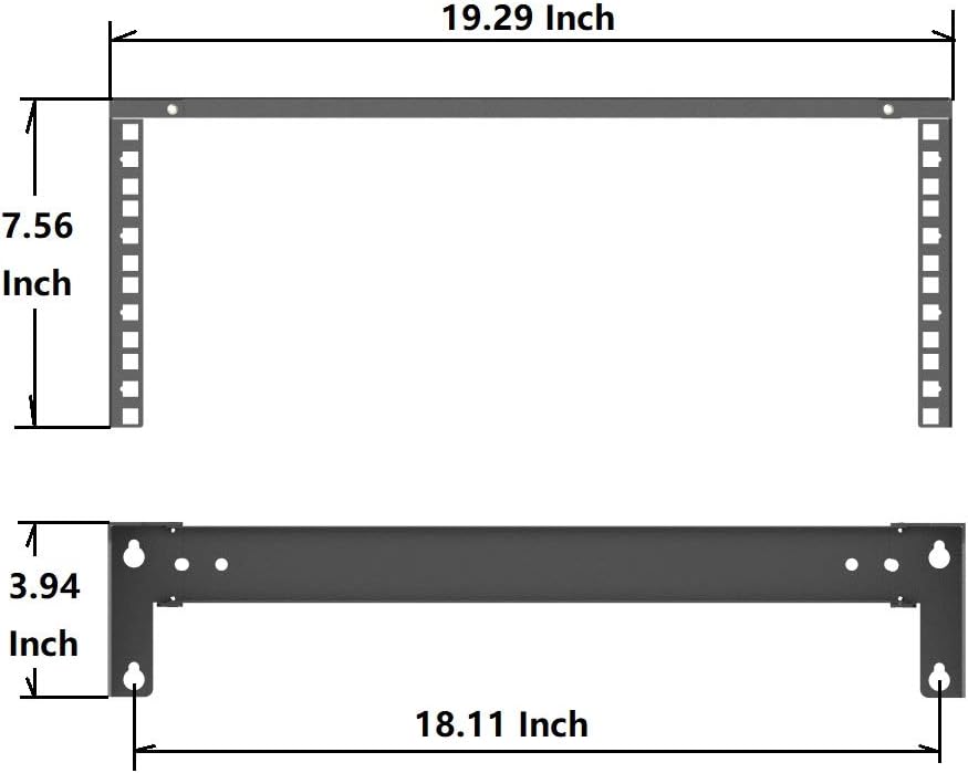 4U 19 Inches Cold Rolled Steel Wall Mountable Vertical Rack Pack of 2 U765107