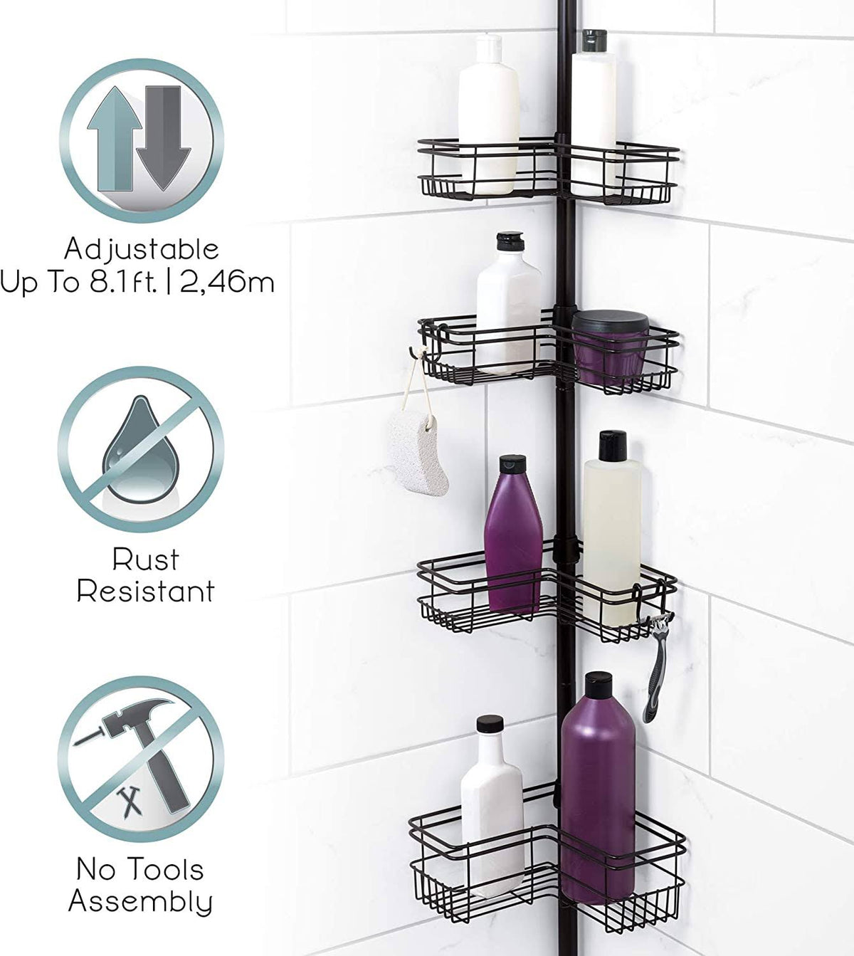 Bronze Pole Shower Caddy S3139