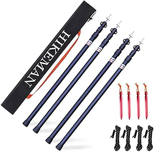 Silver 4poles Aluminum Telescoping Tarp Poles K4077