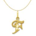 10K Yellow Gold Initial F Pendant Charm with Rope Chain Necklace 20'' M81634