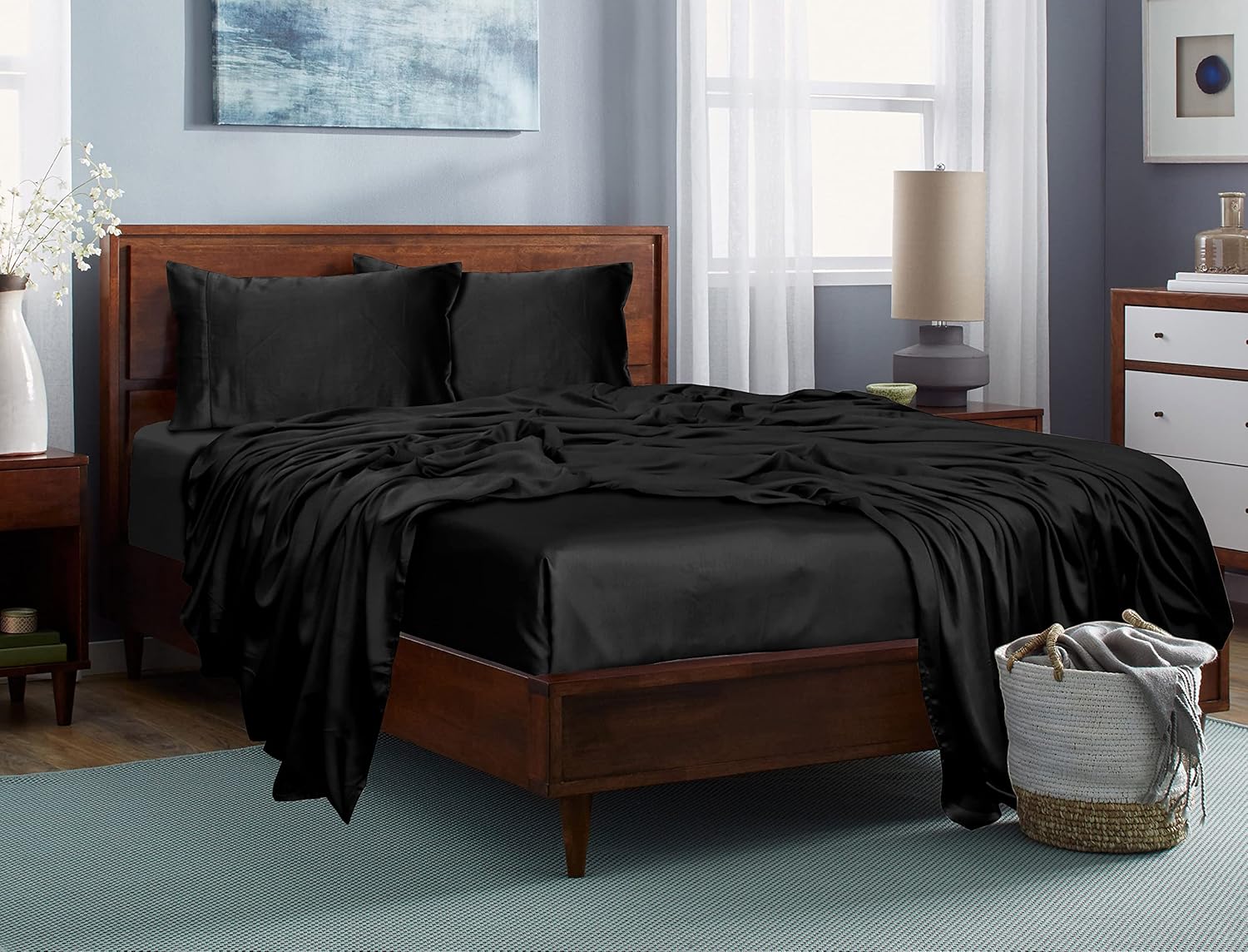 Aqua King 4PC Tencel Lyocell Bed Sheets Set Y14712