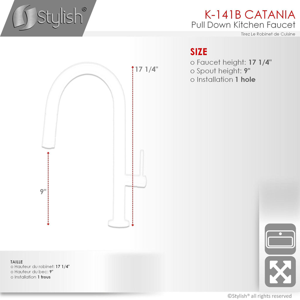 Brushed Nickel Pull Down Single Handle Kitchen Faucet D795206