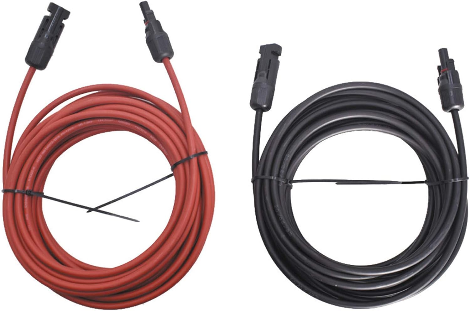 Black + Red 10 Gauge Solar Panel Extension Cable with Connector Pack of 2 A75327