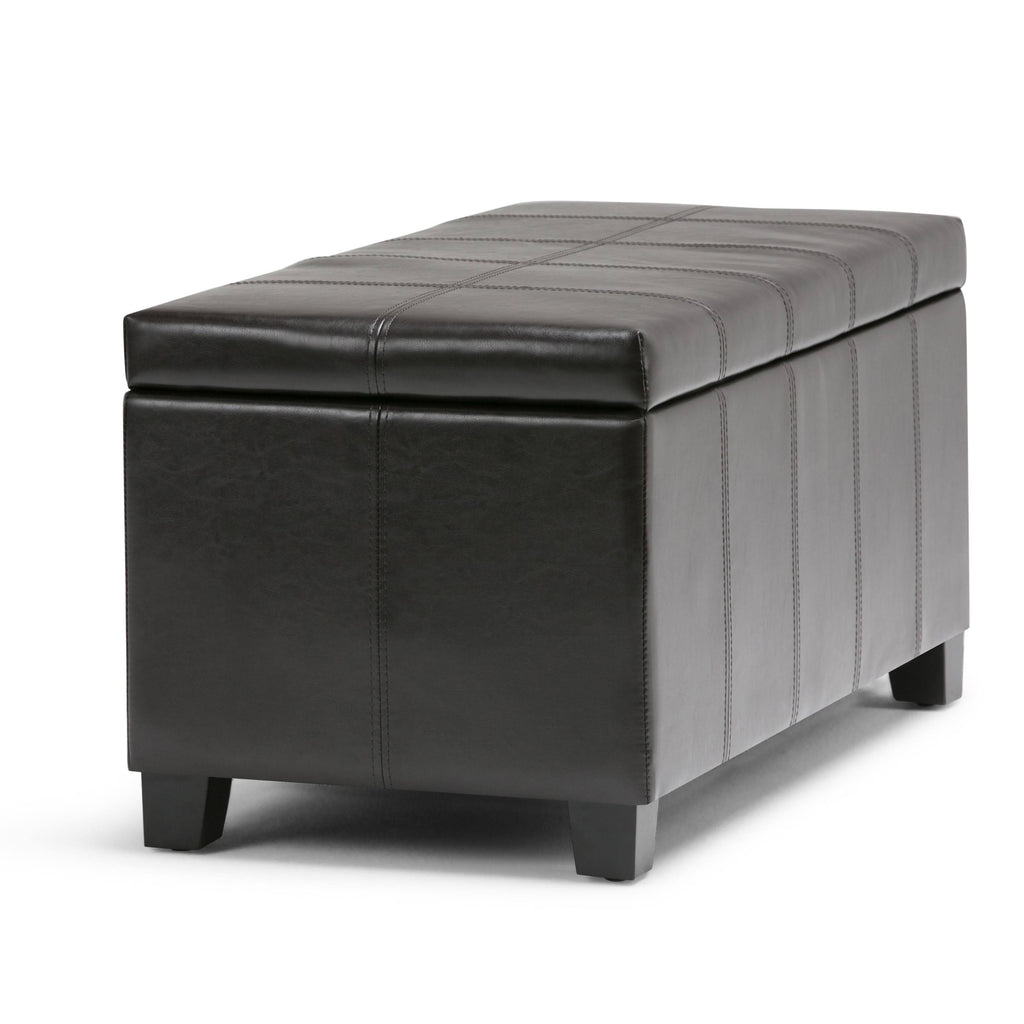 Black Storage Ottoman Bench O135299