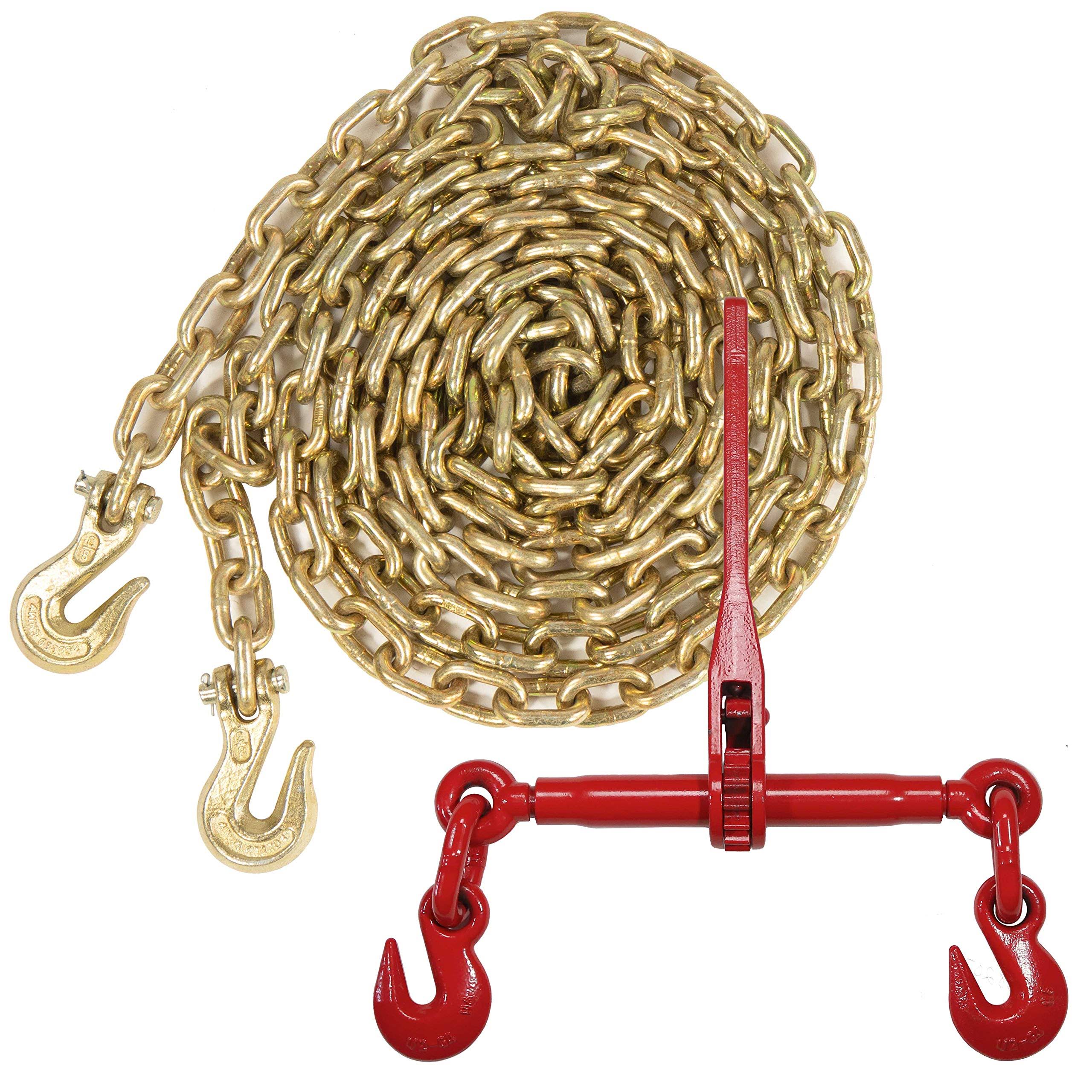 Grade 70 3/8 inch x 20 ft Chain Ratchet Binder Kit G72595