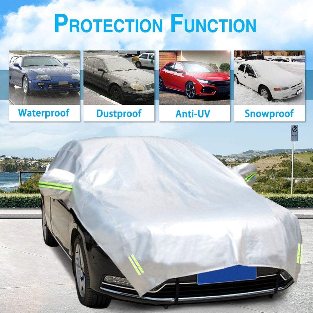 Half Car Cover with Cotton Waterproof Universal Fit Hatchback Length 158'' to 173'' Z497680