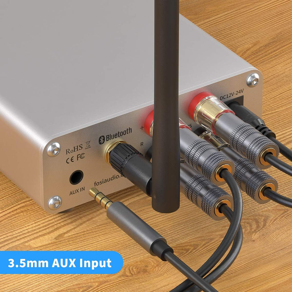 Bluetooth 5.0 Stereo Amplifier 2 Channel Mini Class D Integrated Amp with Power Supply Pack of 2 S4239