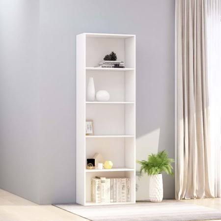 White 5-Tier Book Cabinet Chipboard S681