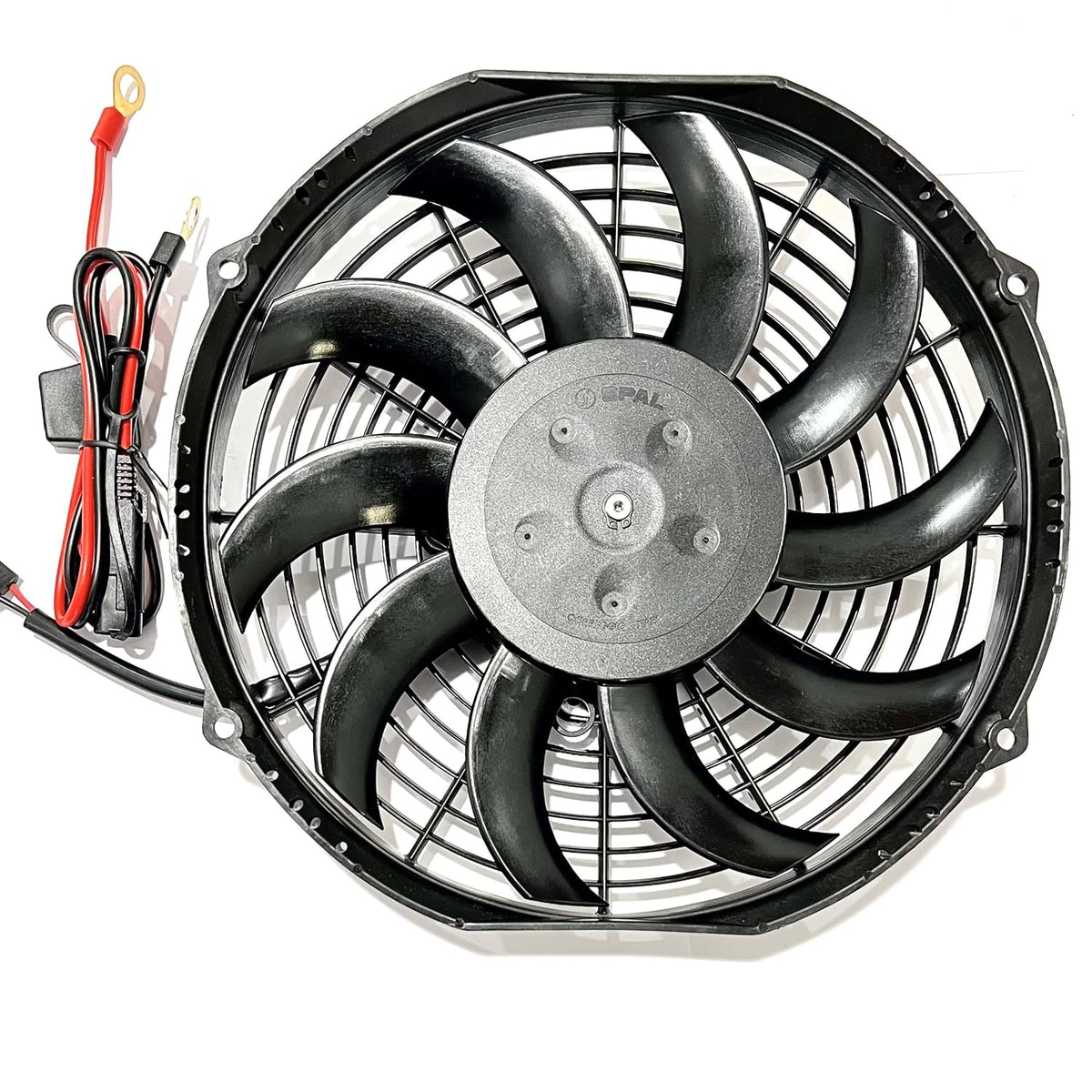 10" 12 Volt Curved Blade Puller Fan with Wire Harness Pack of 2 H263