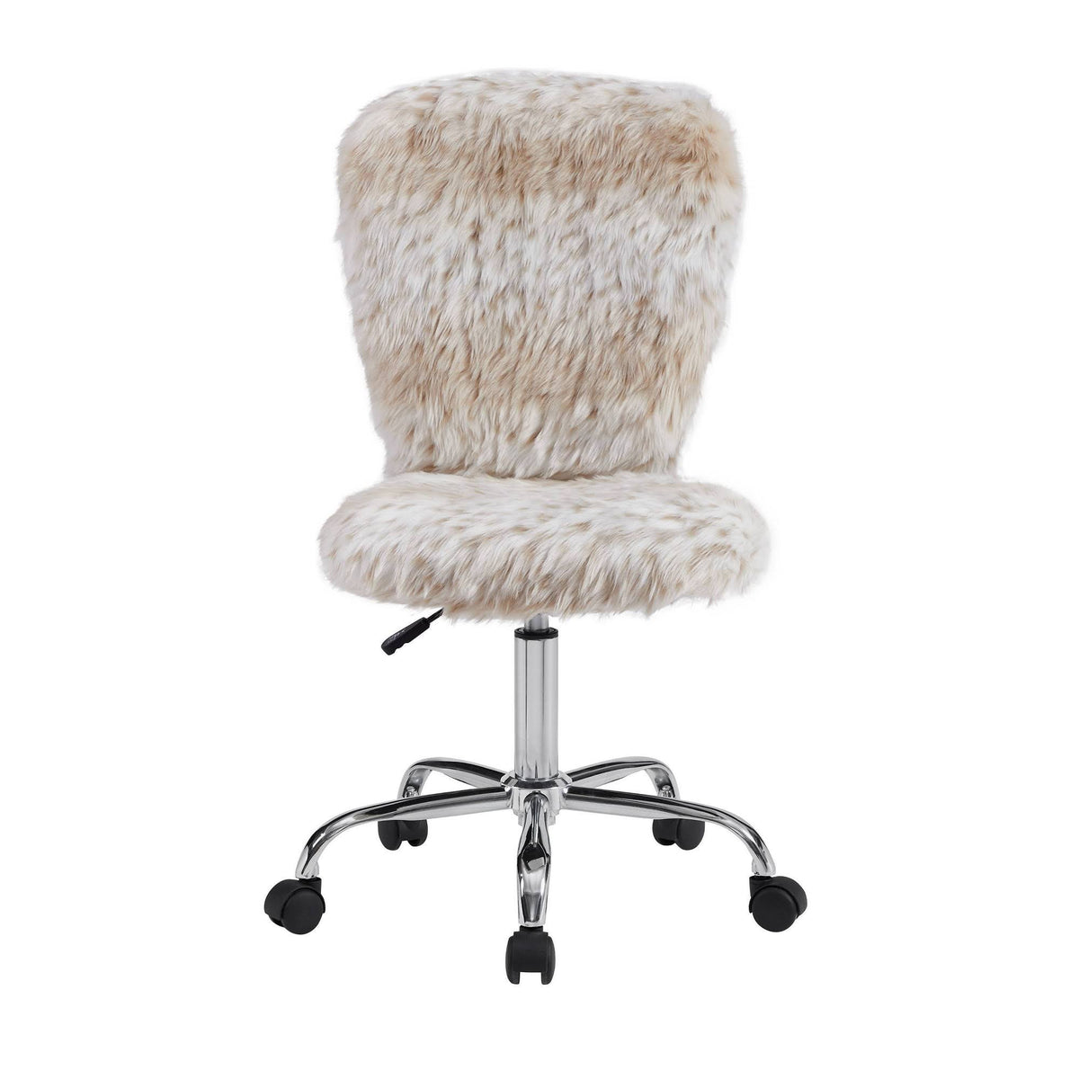 Faux Flokati Armless Office Chair Snow Leopard N144