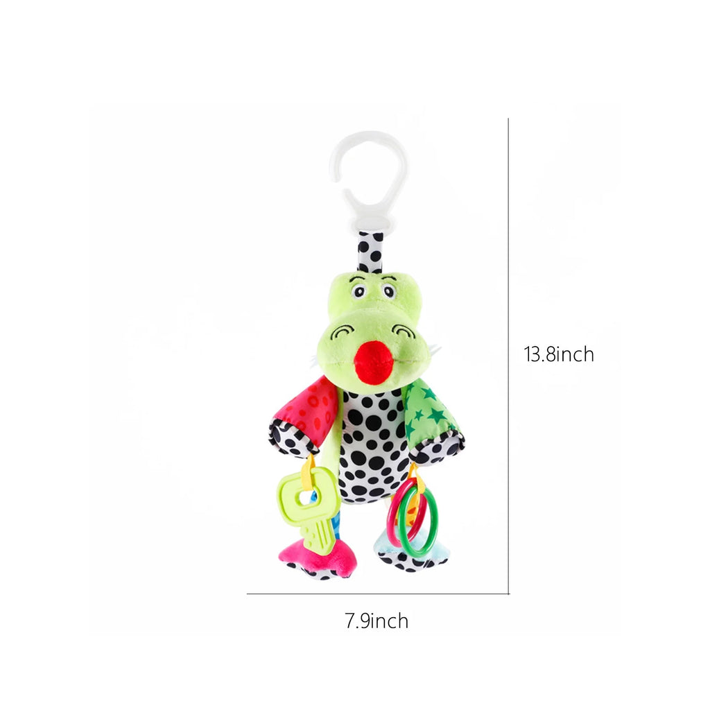 Hanging Stroller Crocodile Toys With 32 Music And Teether, Infant Soft Plush Rattle C54755
