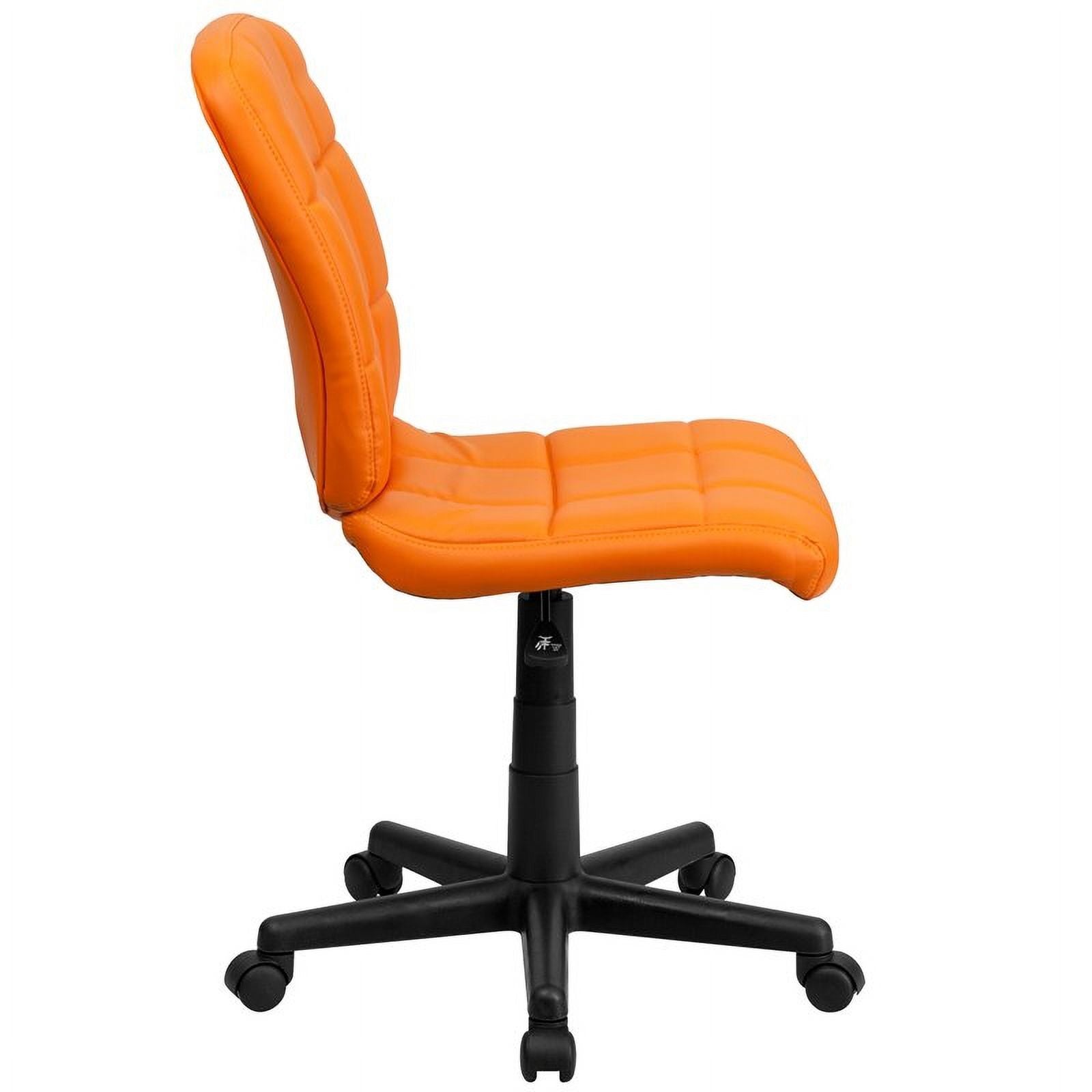 Orange Vinyl Quilted/Nylon Mid-Back Office Chair U962