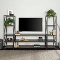Slate Grey / Black Metal 3-Piece Entertainment Wall W232