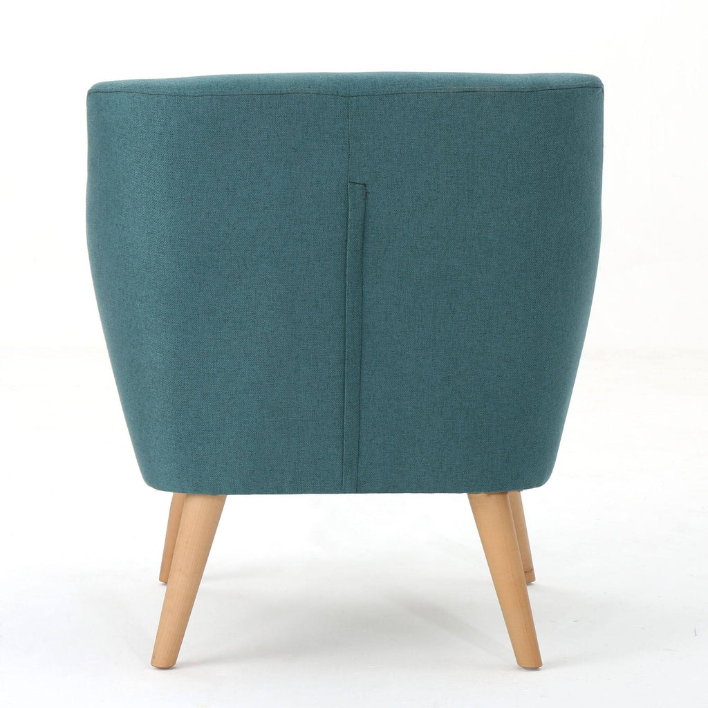 Teal Green and Brown Tufted Club Chair E460537