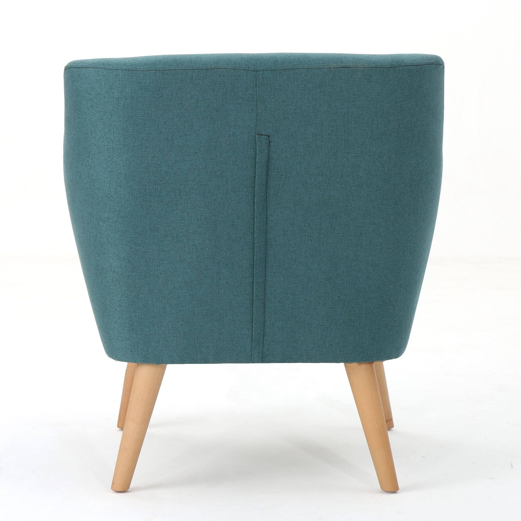 Teal Green and Brown Tufted Club Chair E460537