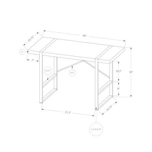 Taupe Black Particle Board Metal Computer Desk Q41419
