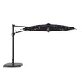 Navy Solar Powered Crank Cantilever Patio Umbrella with Base Z1743