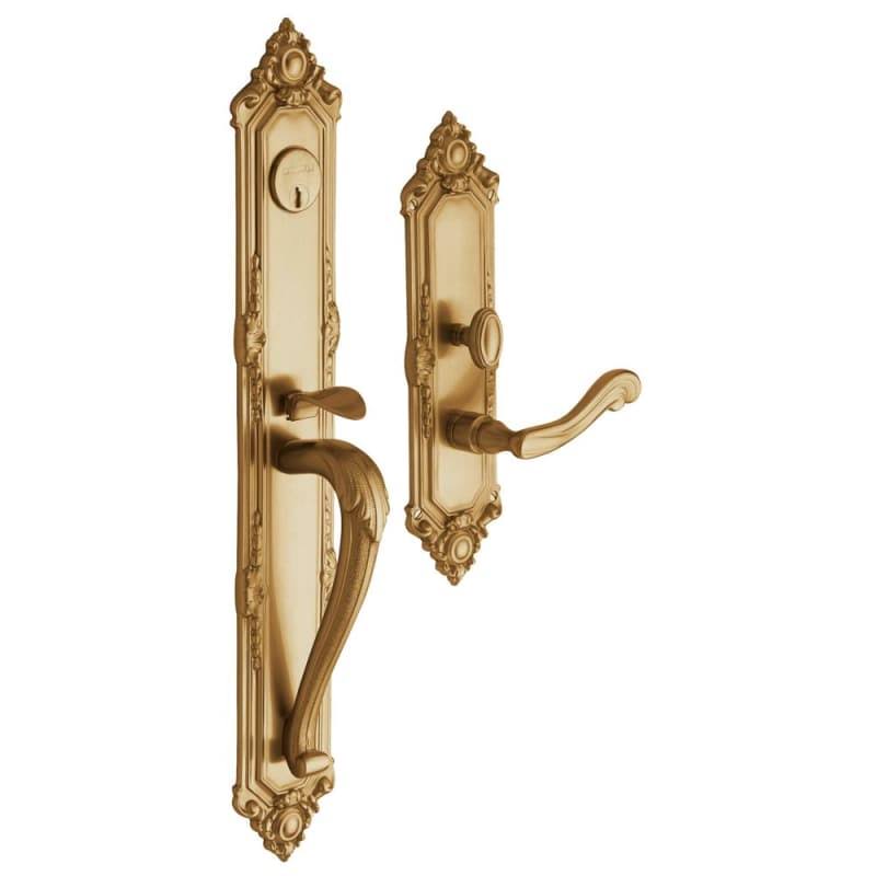 Vintage Brass Left Hand Dummy Handleset Trim Set F3996