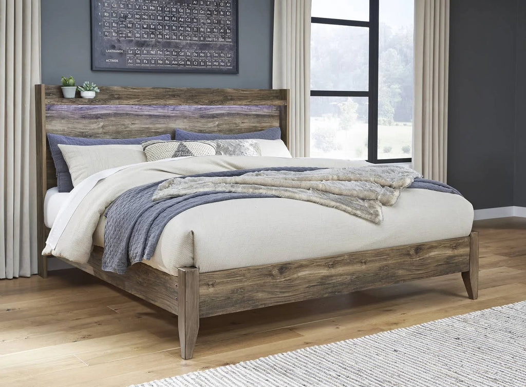 Brown King Panel Bed B4973