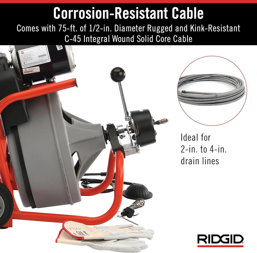 Drum Machine with Integral Wound Cable with Autofeed Q7647