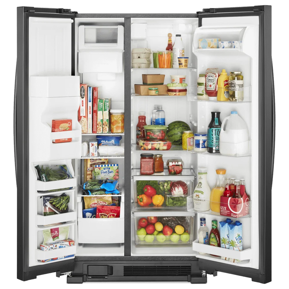 Freestanding Side by Side Refrigerator, 21.4 Cu. Ft. Total Capacity, Frameless Glass N839406