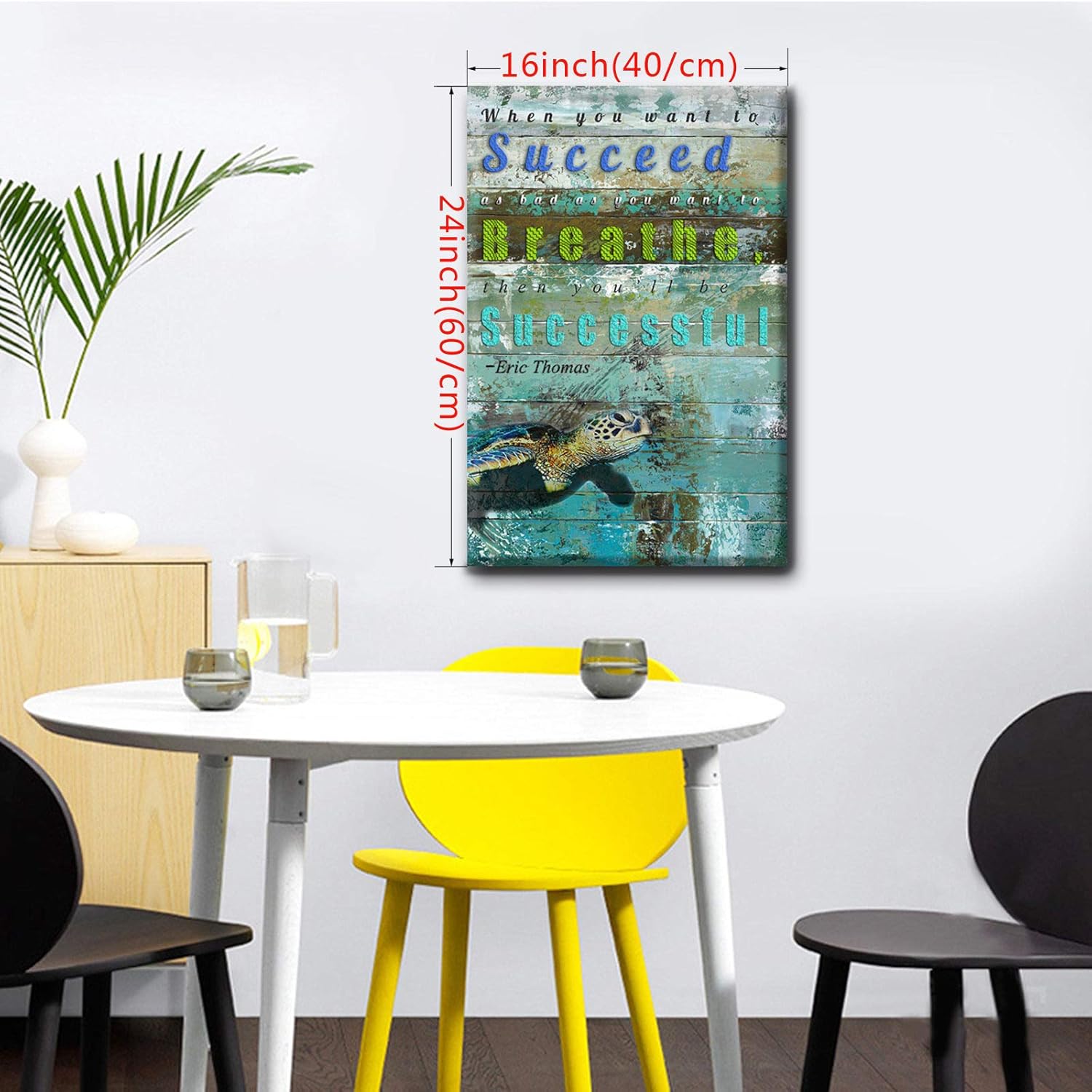 Canvas Wall Art 16x24x1 Panels Sea Turtle Paintings Framed D898168