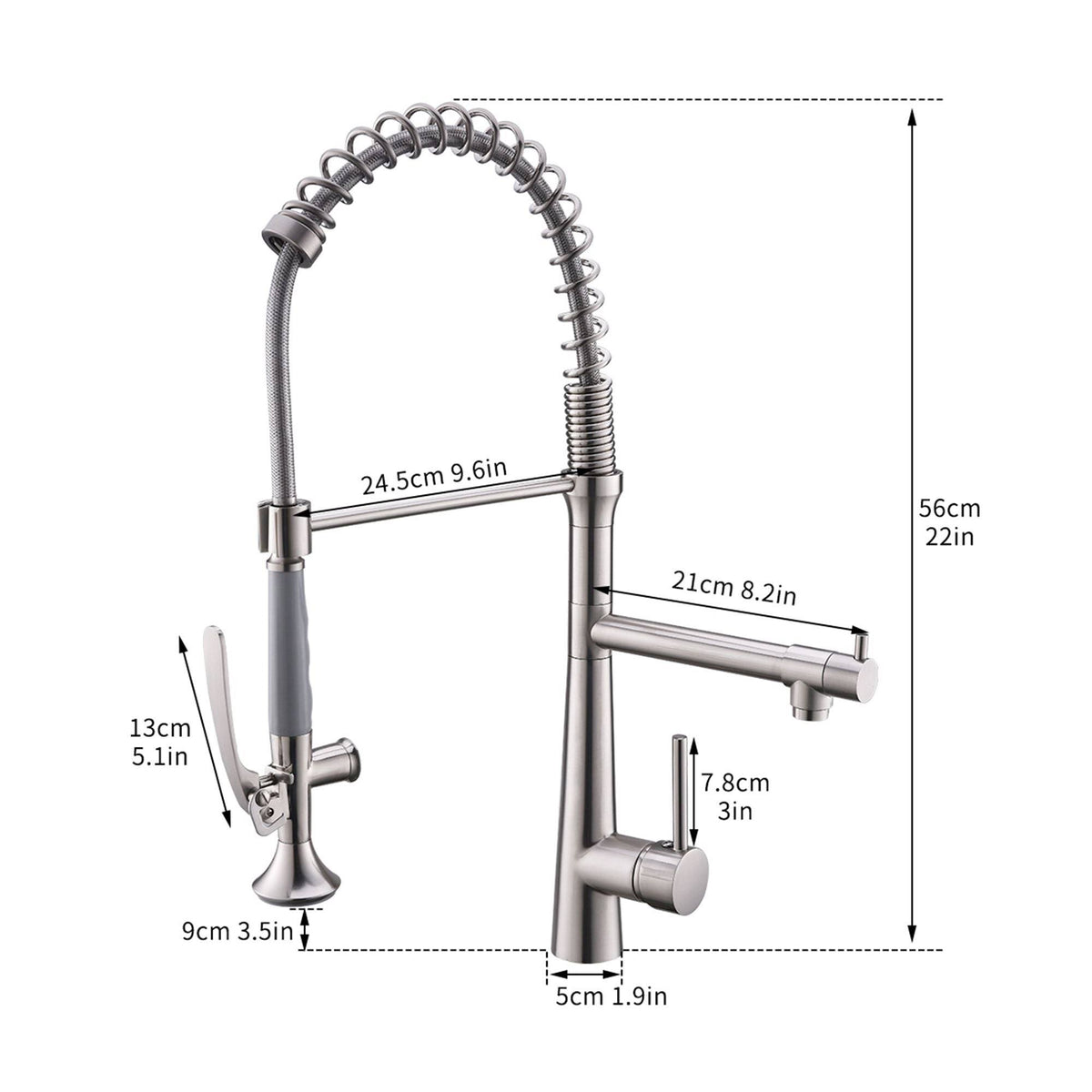 Brushed Nickel Pull Down Kitchen Sink Faucet with Sprayer F480837