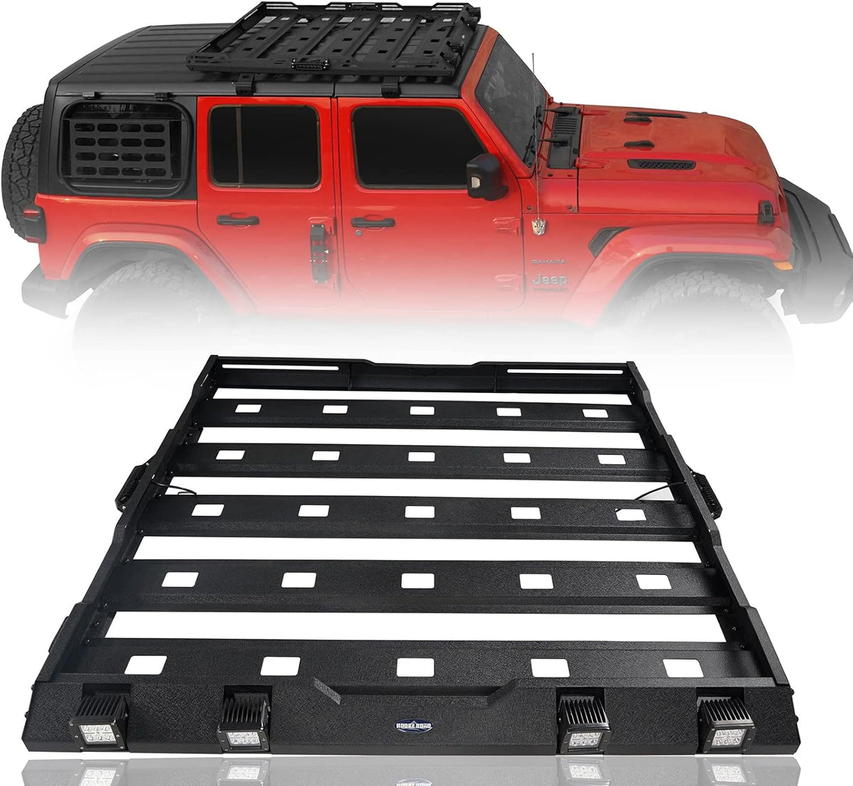 Roof Rack Cargo Basket Carrier for Jeep Wrangler JL 4 Doors Gladiator JT I26570