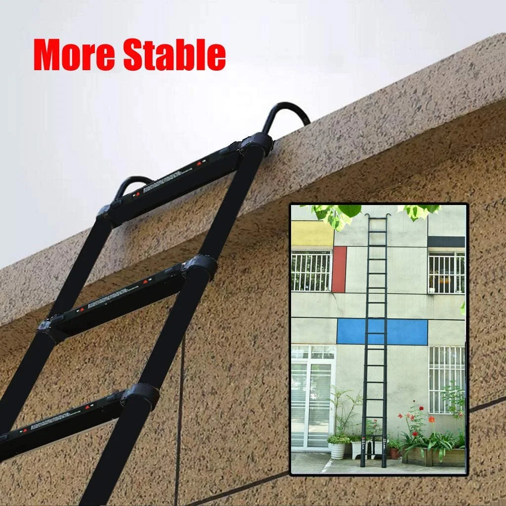 20.3ft Aluminum Telescoping Ladder with 2 Detachable Hook Extension Ladder C79545