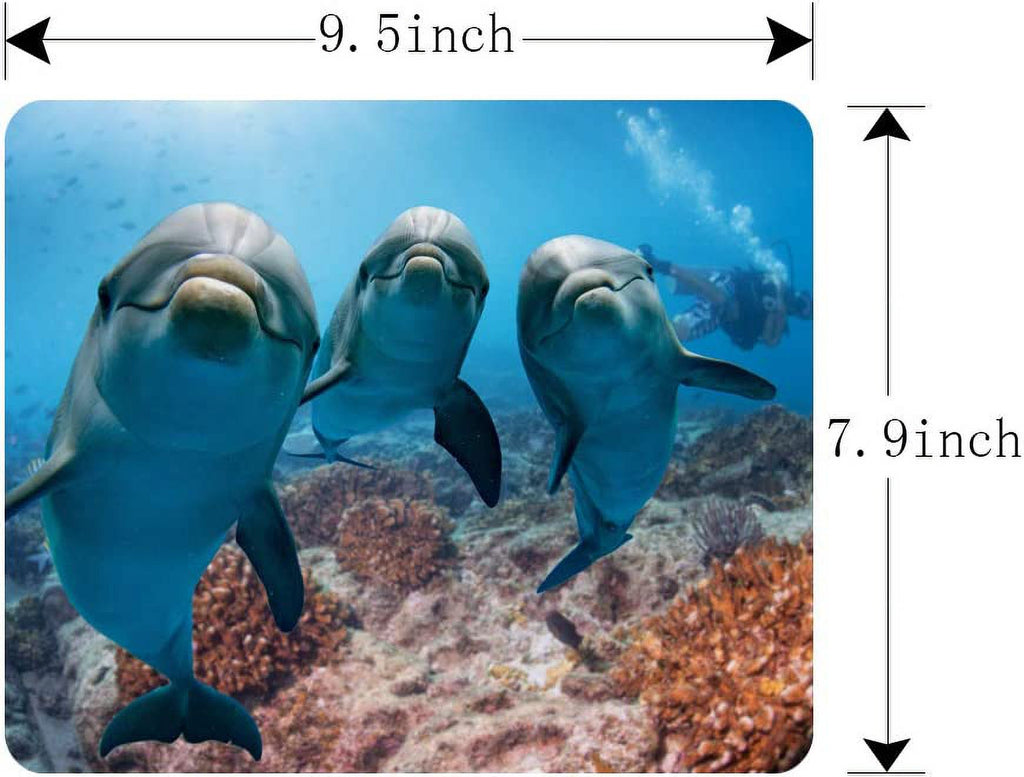 Cute Dolphins Non-Slip Rubber Mouse Pad 9.5 Inch x 7.9 Inch E107941