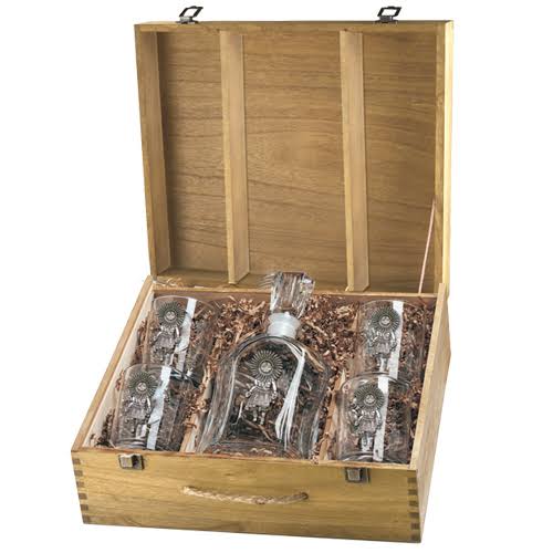 Capitol Decanter & DOF Glasses Box Set with Pewter Accents W38851