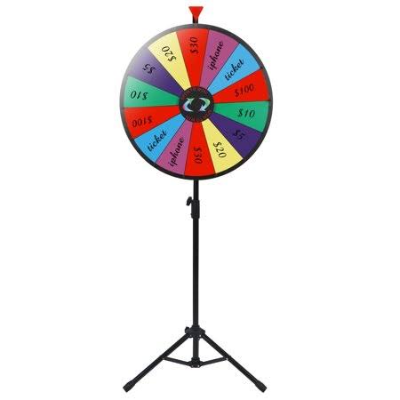 24 inch Color Prize Wheel with Folding Tripod Floor Stand T7992