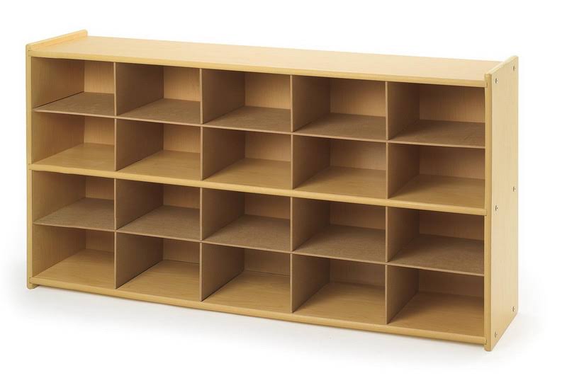 20-Tray Cubby Storage with Colored Trays D34923