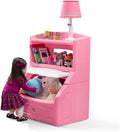 Pink Plastic Bookcase Toy Box Storage Chest S130117
