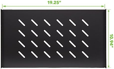 1U 19-Inch Vented Fixed Network Cabinet Shelf Pack of 2 H74890