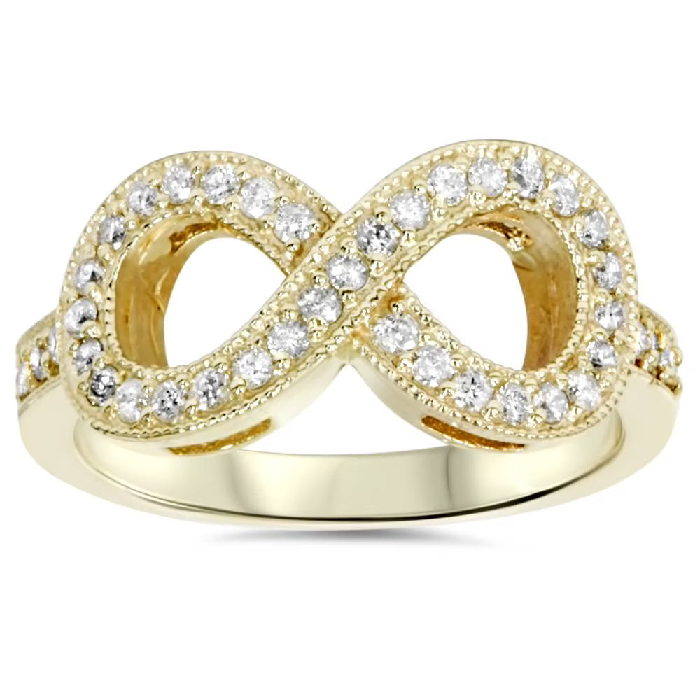 1/3ct Diamond Infinity Ring 10K Yellow Gold J777