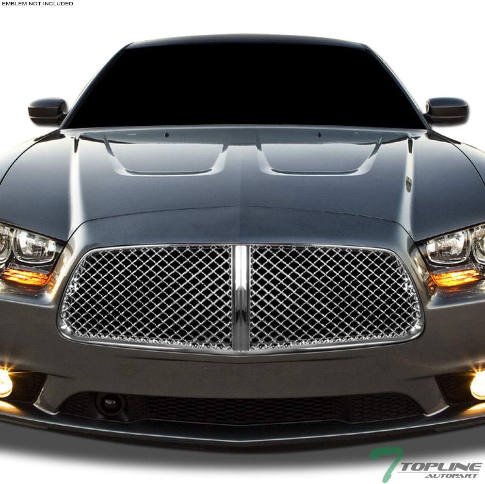 Chrome Mesh Front Hood Bumper Grill Grille ABS For 2011-2014 Dodge Charger F18446