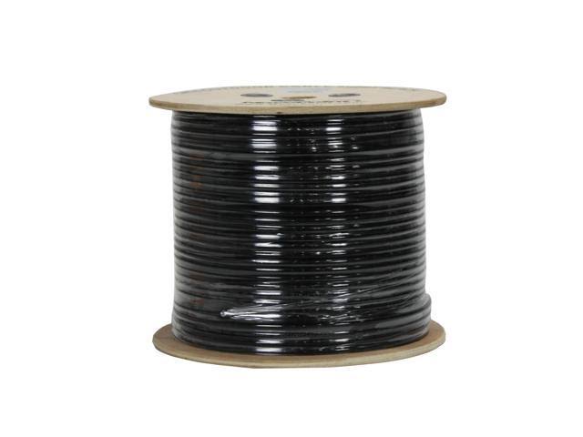 Cat6 Outdoor Direct Burial Rated 500ft Solid Conductor Black Bulk Ethernet Cable X536235