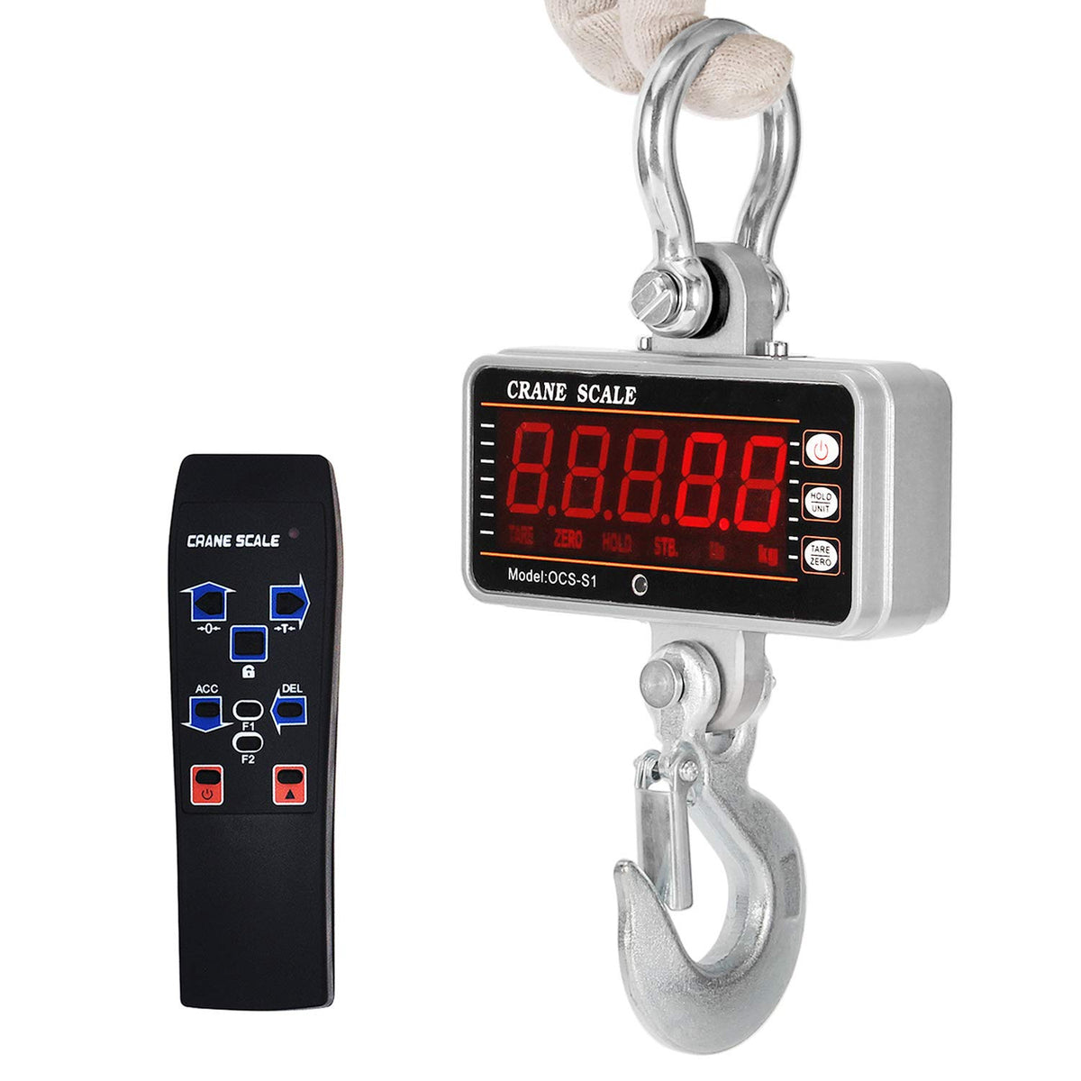 Digital Crane Scale 1000kg/2000lb Heavy Duty Hanging Scale with Remote Control LED Display G1875