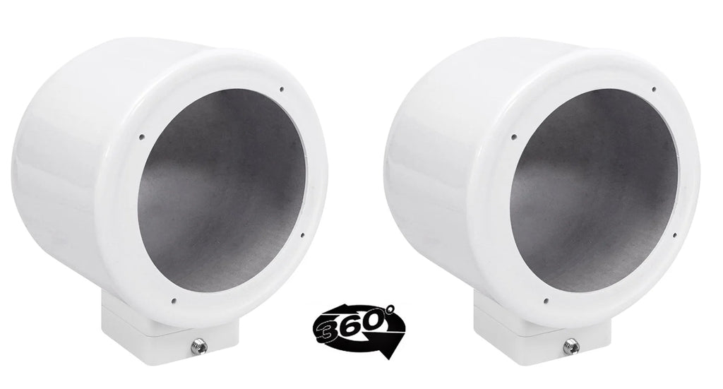 5.25" 360° Swivel White Aluminum Surface Mount Speaker Pods O406812