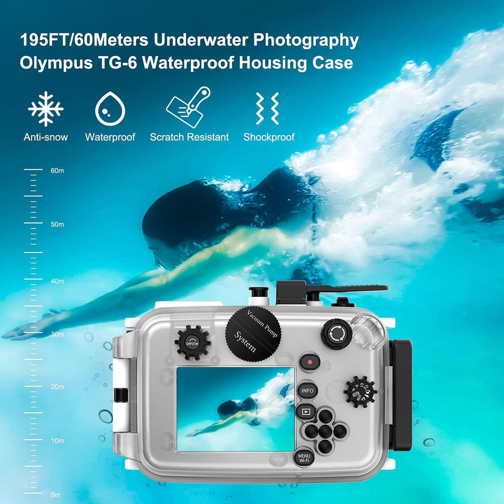 White Waterproof Diving Case for Olympus TG-6 K628132