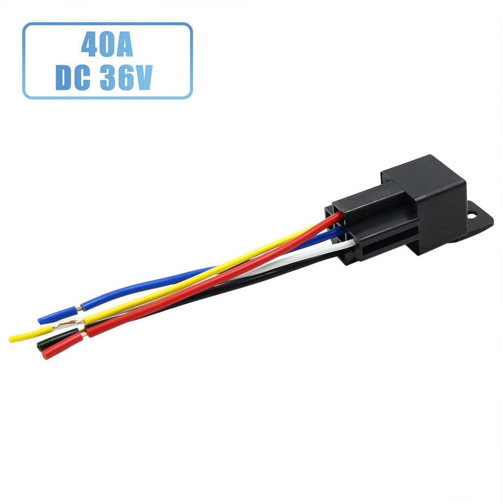3pcs 5 Pin DC 36V 40A Car Motor Relay with Harness R42697