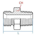 Straight Adapter, Male 2x22 BSPP x Male 2x22 NPT, Stainless Steel M5263